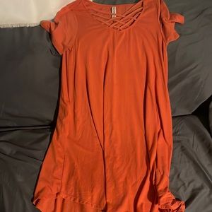 Zenana Premium Orange TShirt Dress with PoCKETs!!!